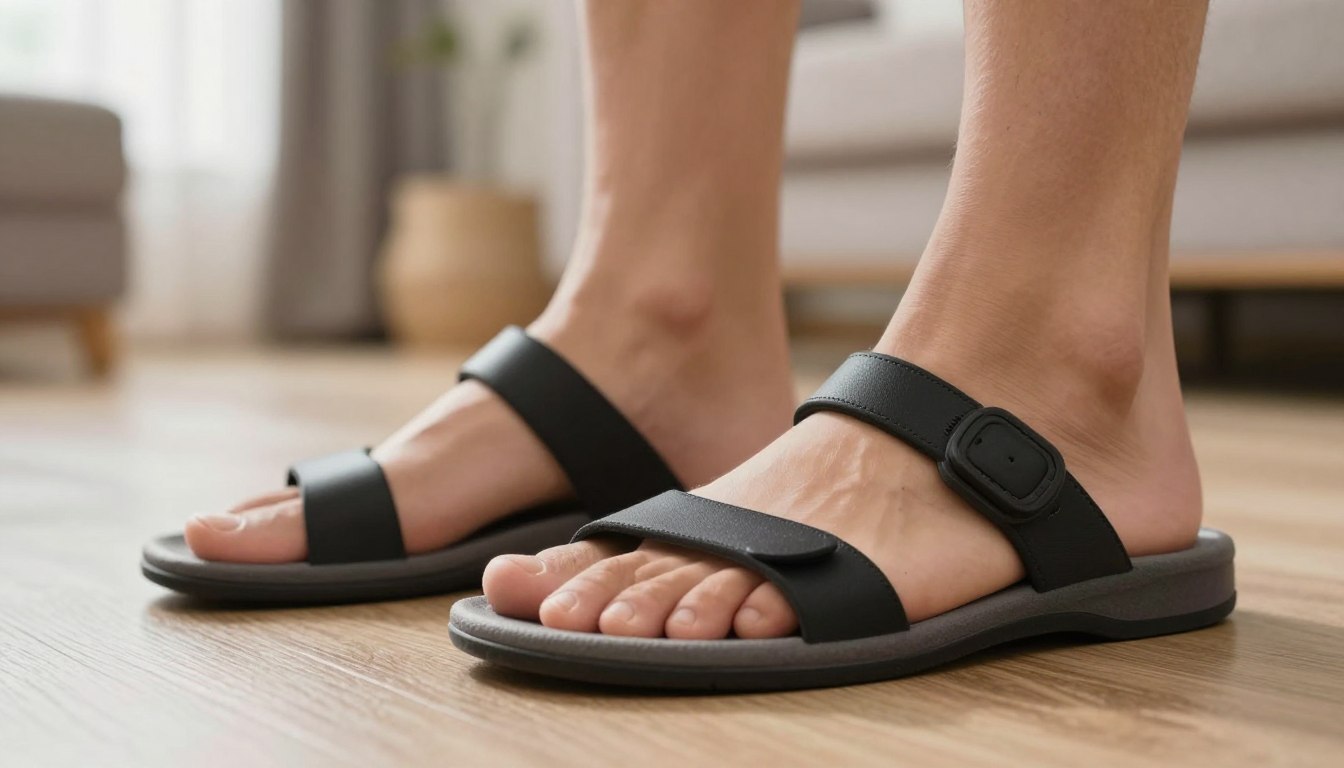 Klapki na płaskostopie poprzeczne