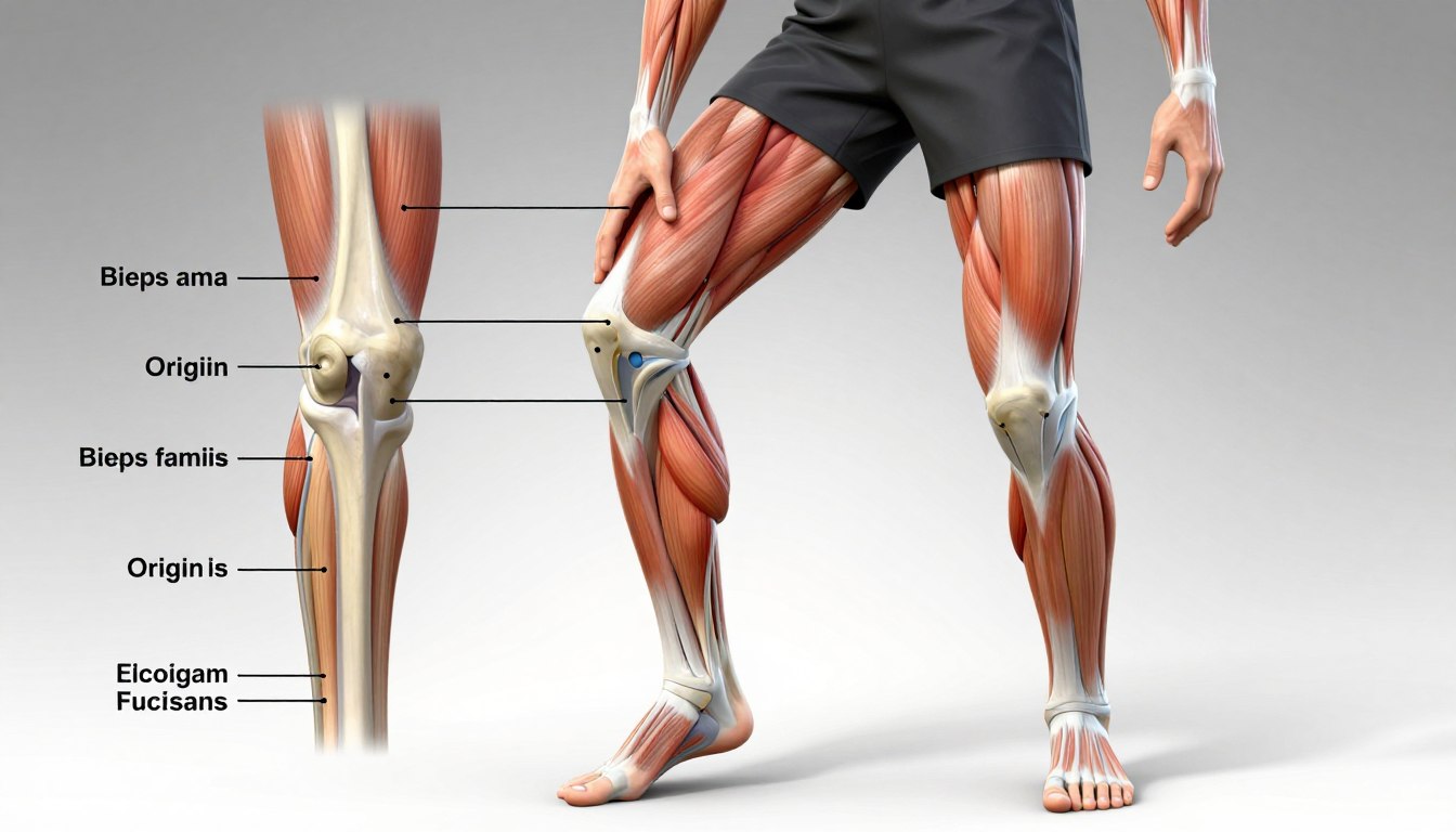 Mięsień dwugłowy uda przyczepy