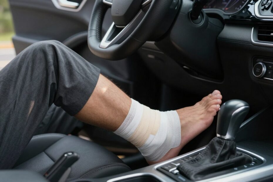 Zerwane ścięgno Achillesa a jazda samochodem